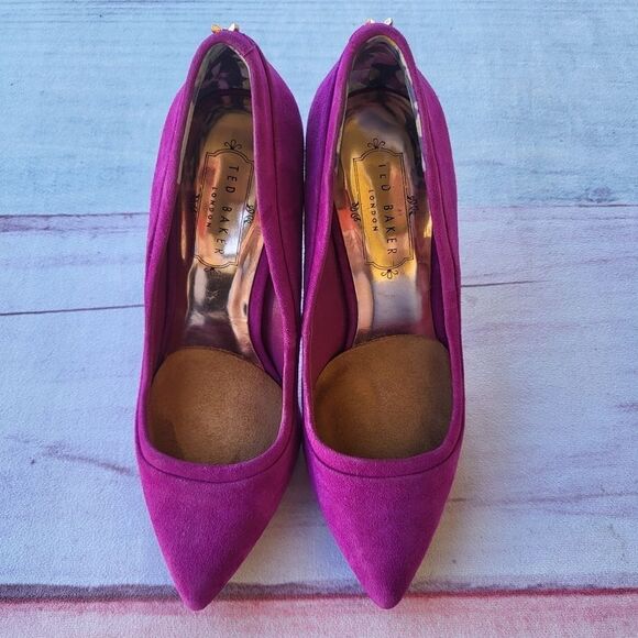 Ted‎ Baker Fuchsia Sayu Pointed Toe Suede Pump Stilleto Heels Size 5US - Picture 5 of 11
